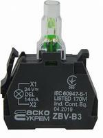 A0140010210 Подсветочный блок зеленый АСКО ZBV-B3 24В для кнопок TB5
