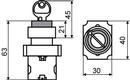 A0140010011 Кнопка поворотная с ключом 2-позиционная АСКО XB2-BG41 фото