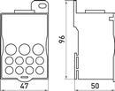 p0680004 Блок розподільчий ENEXT e.sn.pro.250 на DIN-рейку 250А (вхід 1*35...120 кв.мм/вихід 2*6...35 + 5*2,5...16 + 4*2,5...10 кв.мм) фото