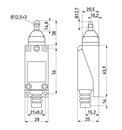 s0070009 Вимикач кінцевий ENEXT e.limitswitch.05 штовхач з горизонтальним роликом фото