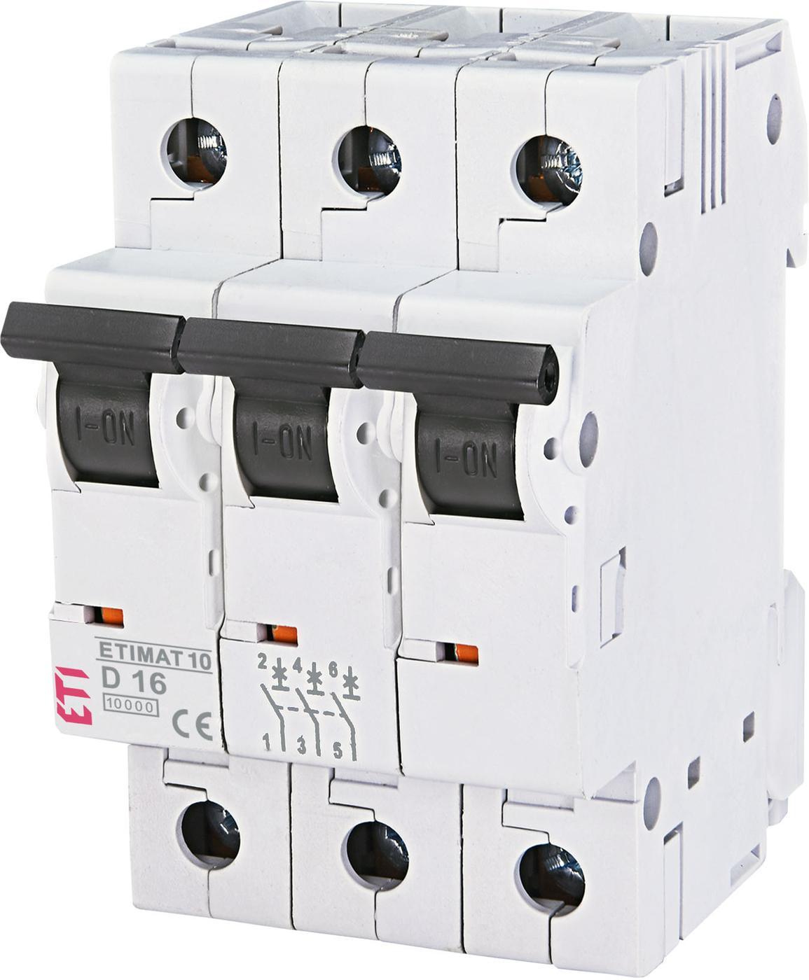Автоматический выключатель ETI ETIMAT 10 3p D 16A (10 kA) 2155716 фото
