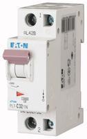 Автоматический выключатель 32А, кривая отключения С, 1+N полюса, откл. способность 10 кА EATON PL7-C32/1N 262752