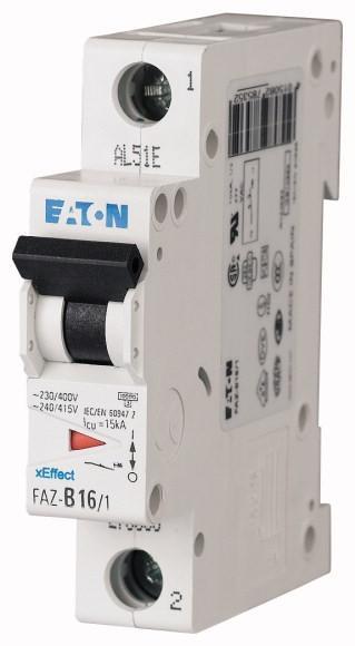 Автоматический выключатель 50А, кривая отключения D, 1 полюс, откл. способность 15 кА EATON FAZ-D50/1 115370 фото